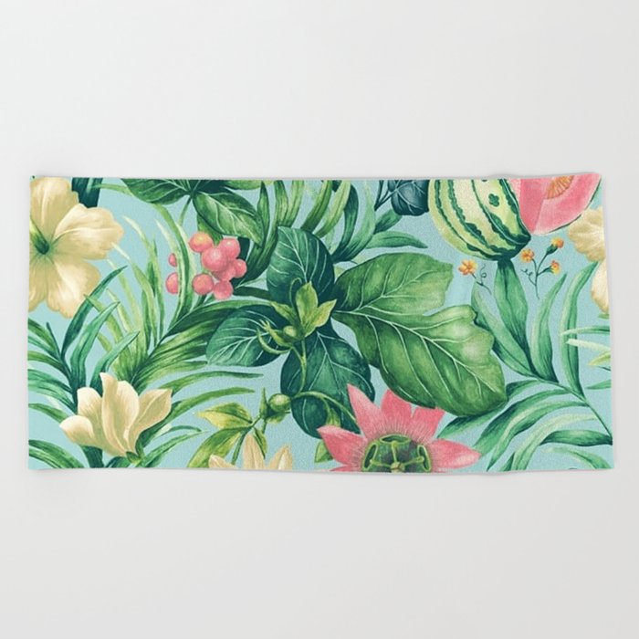 Summer Pool Melon Floral Pattern Beach Towel