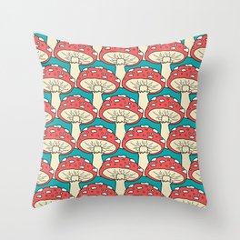 Too Many Mushies Throw Pillow