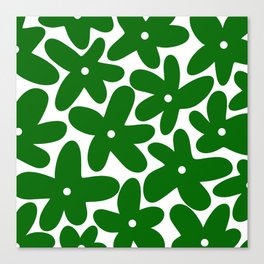 Hippie green flowers Canvas Print