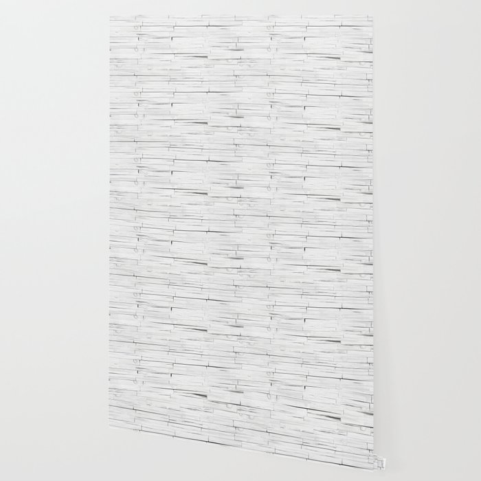 White Wooden Planks Wall Wallpaper By Textures Society6