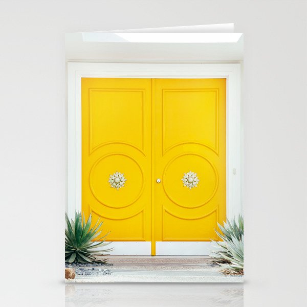 Palm Springs Yellow Door - Midcentury Modern Stationery Cards