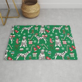 Dalmatian dog breed christmas holiday presents candy canes dalmatians dogs Area & Throw Rug