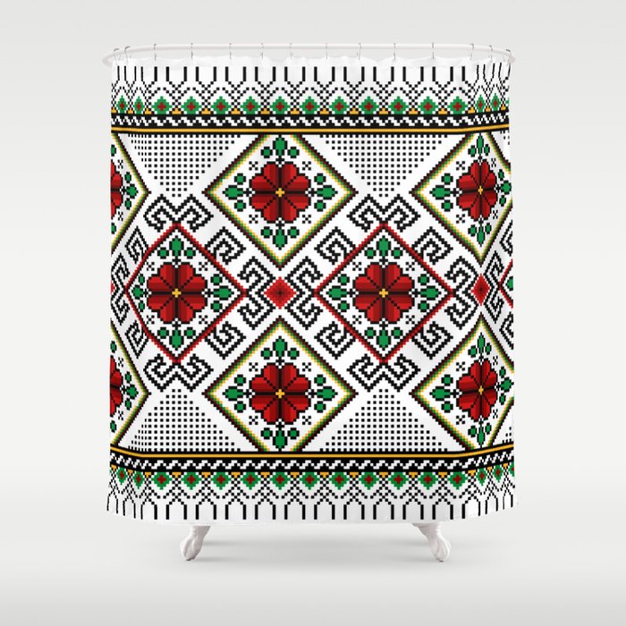 ukrainian folk seamless pattern Shower Curtain