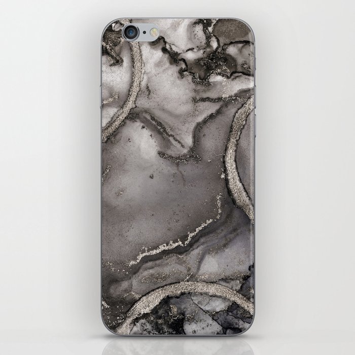 Ink Texture Neutral Grey Abstract Painting iPhone Skin