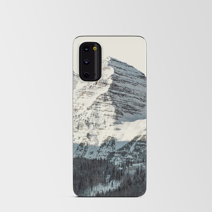 Maroon Bells Mountains in Black and White Android Card Case