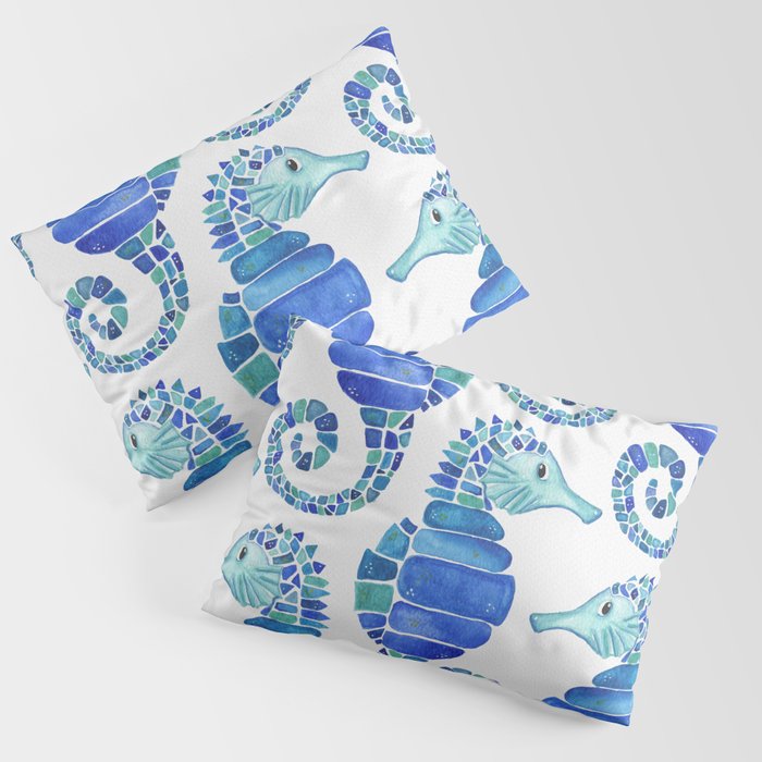 Seahorse - Blue  Pillow Sham