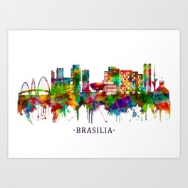 Brasilia Brazil Skyline Art Print