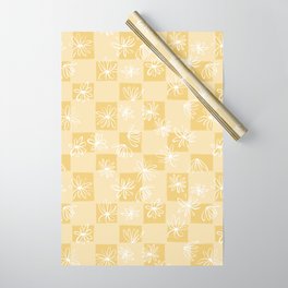 Daisy checkerboard in sunny yellow Wrapping Paper