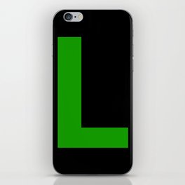 Letter L (Green & Black) iPhone Skin