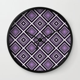 retro purple diamond pattern Wall Clock