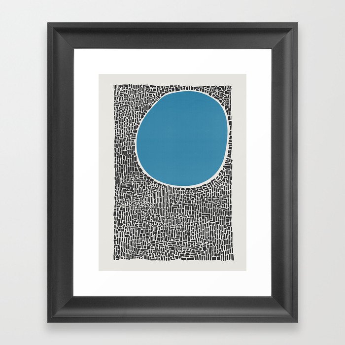 Abstract Blue Lake Framed Art Print