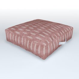 PETRA MARSALA Outdoor Floor Cushion | Digital, Pattern, Geo, Linen, Rustic, Texture, Drawing, Marsala, Dot, Diamond 