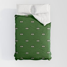 Green modern eyes pattern Comforter