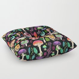 Mushroom heart Floor Pillow | Curated, Colorful, Plant, Painting, Illustration, Bright, Cheer, Mushroom, Posion, Floral 