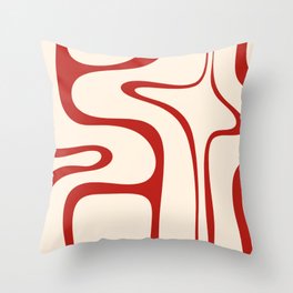 Copacetic Retro Abstract Pattern Red and Cream Throw Pillow