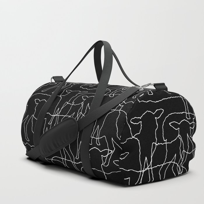 Sheeps - White graphic on black Duffle Bag