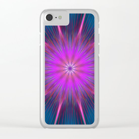Artistic bright shining abstract star Clear iPhone Case