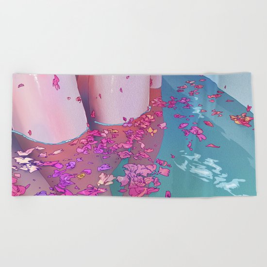 Flower Bath 4 Beach Towel