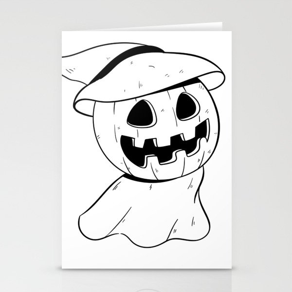 Halloween Pumpkin Ghost Stationery Cards