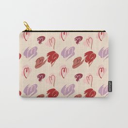 Hearts and Brushstrokes Pattern Carry-All Pouch