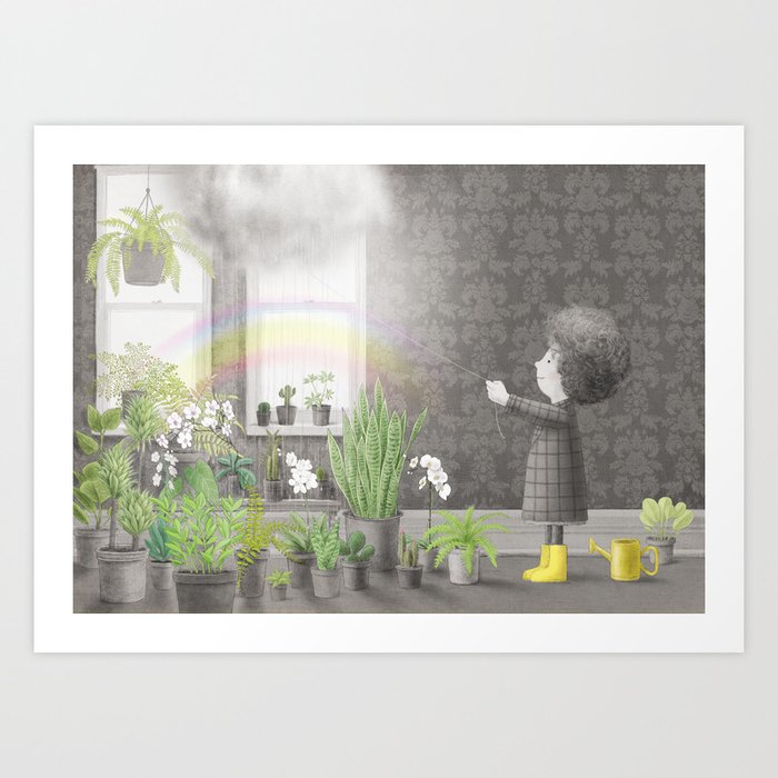 Plant Watering Time Art Print