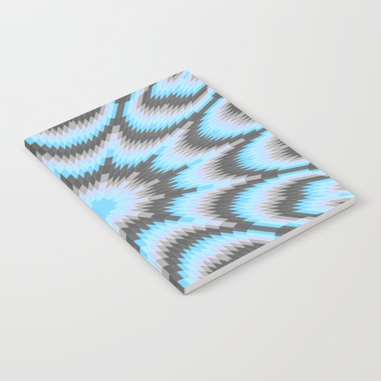 Geometric Burst Blue & Gray Notebook