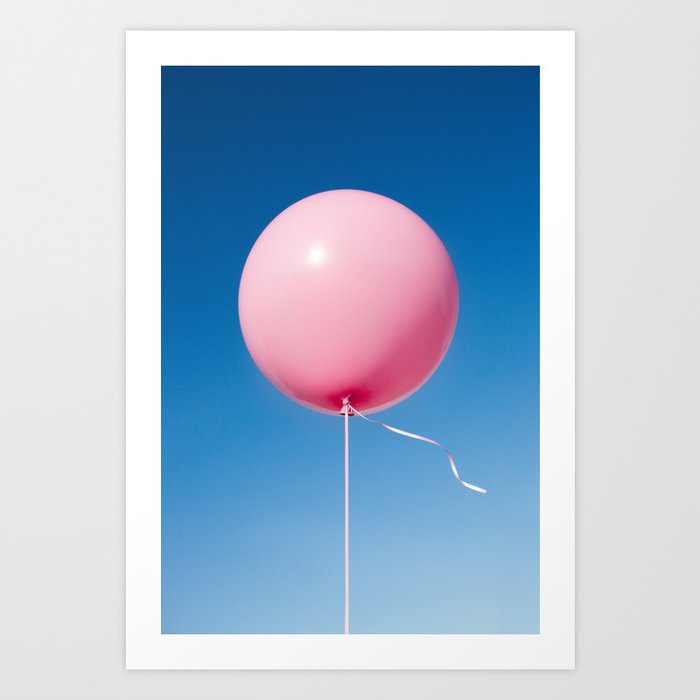pink balloon Art Print