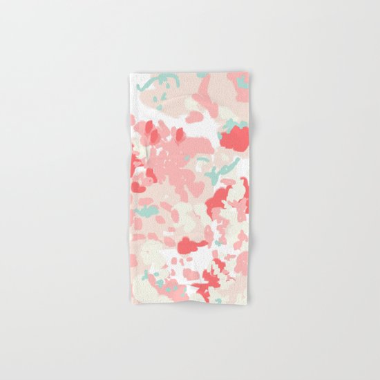Kelsie - cute abstract minimal pink blush painterly dorm college office trendy decor Hand & Bath Towel