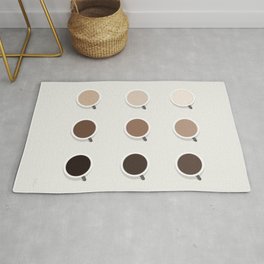 Coffee Latte from light to dark variations. Rug