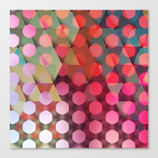 Circles on Triangles Pink Canvas Print