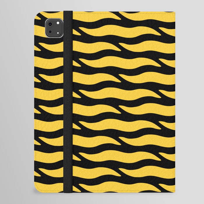 Tiger Wild Animal Print Pattern 343 Black and Yellow iPad Folio Case