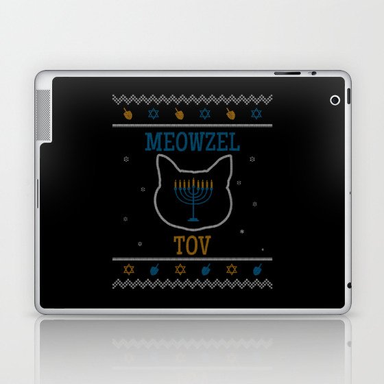 Hanukcat Cat Meowzel Menorah Happy Hanukkah Laptop & iPad Skin