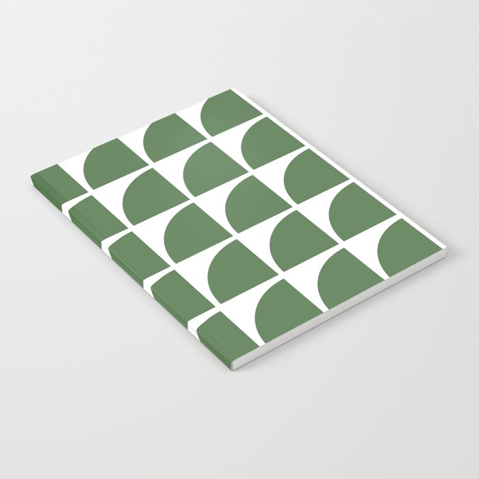 Mid Century Modern Geometric Pattern no. 6 Green Notebook