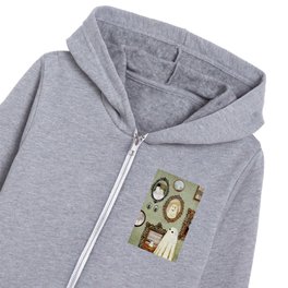 There's A Ghost in the Portrait Gallery Kids Zip Hoodie