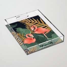 Two Flamingos Acrylic Tray