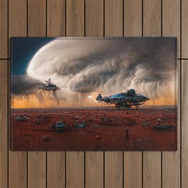 Landing on a new planet Outdoor Rug