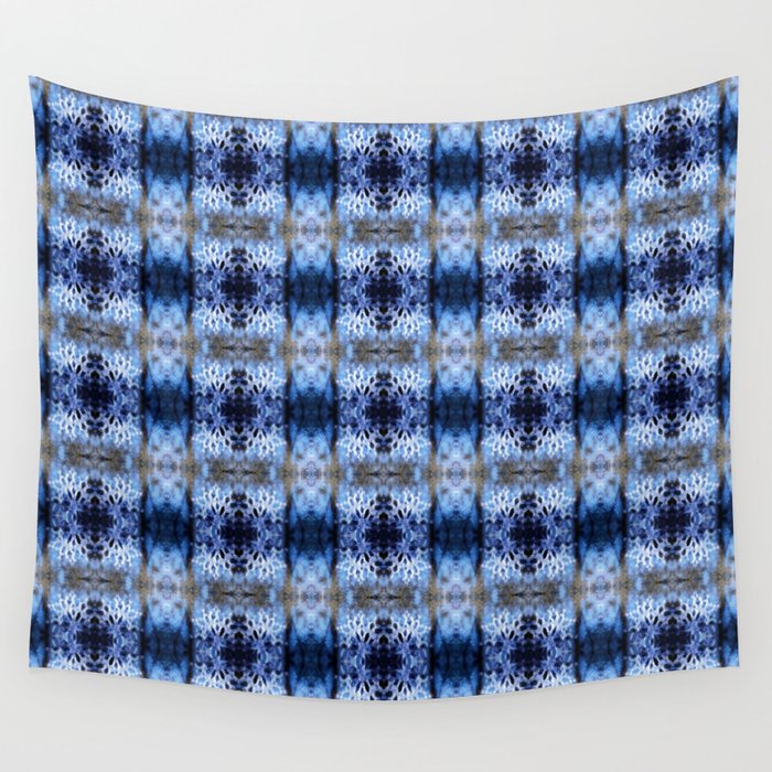 snowflake in blue 8 pattern Wall Tapestry