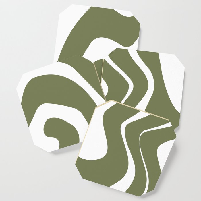 Army green abstract Coaster