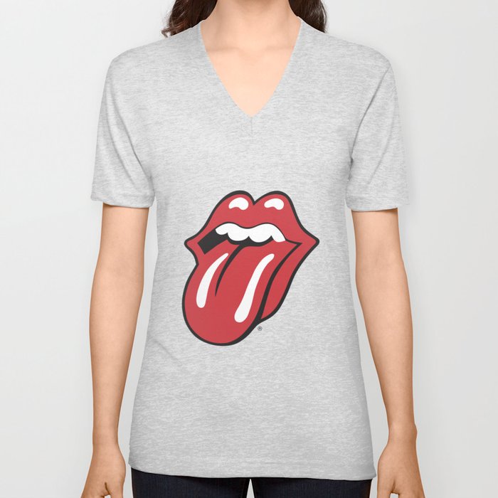 logo sixty stones red V Neck T Shirt