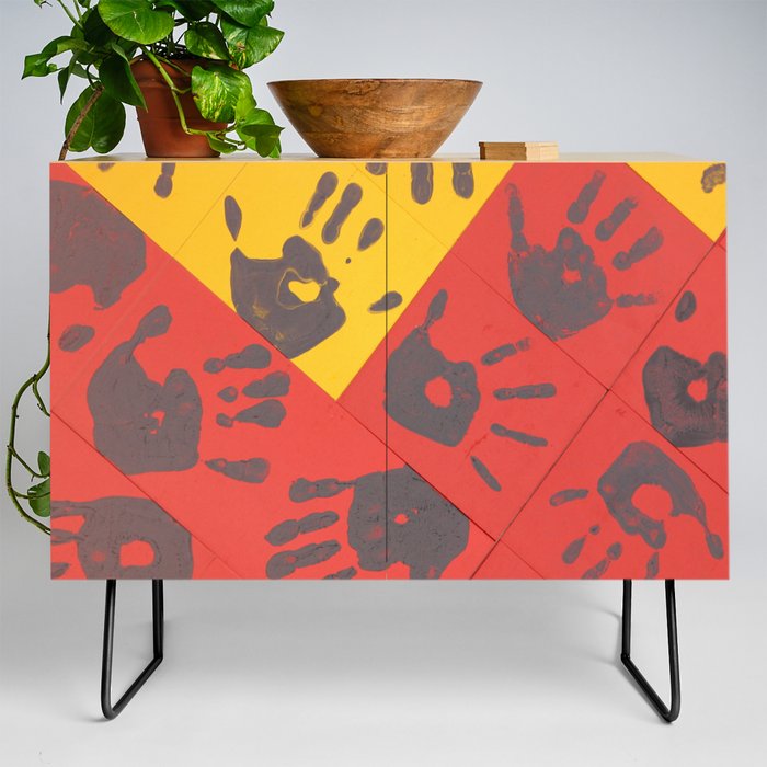 Red and Yellow Hands Credenza