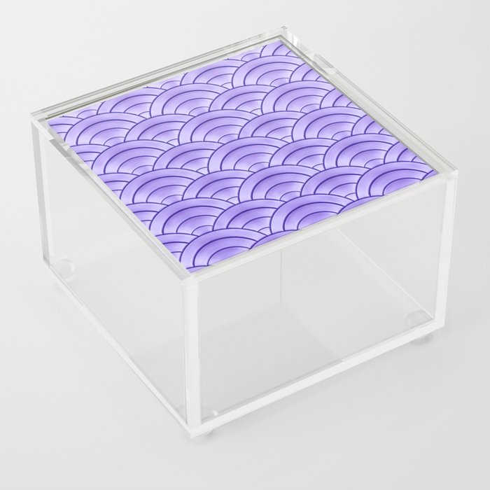 Bold Lavender Art Deco Arch Pattern Acrylic Box