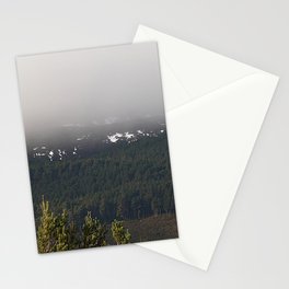 Scottish Highlands Winter's Misty Mountain View Stationery Card