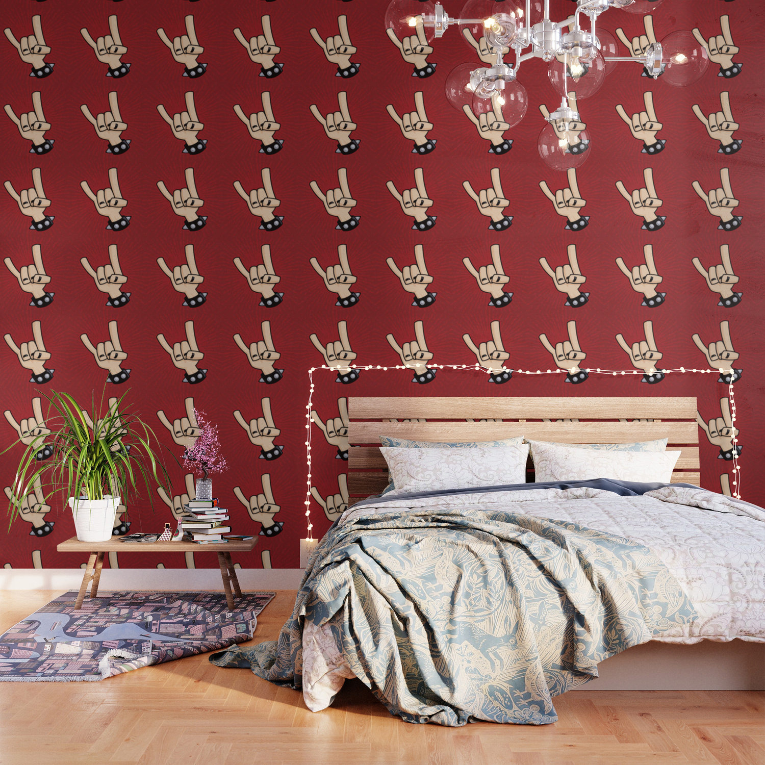 Heavy Metal Devil Horns Hand Sign Wallpaper By Fizzgig Society6