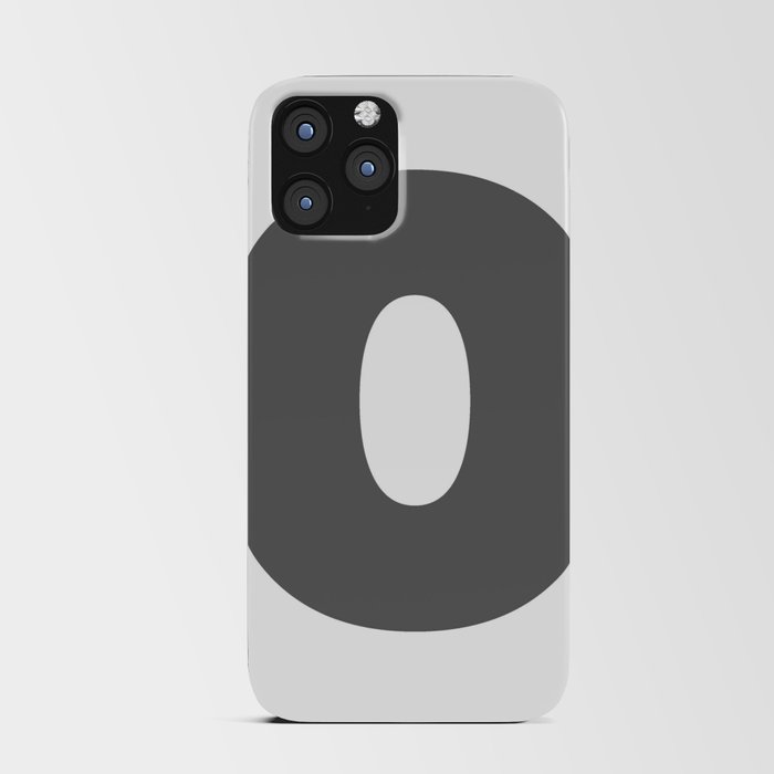 O (Grey & White Letter) iPhone Card Case