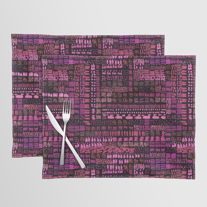 pink and black ink marks hand-drawn collection Placemat
