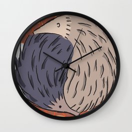Hedgehog Yin Yang Wall Clock
