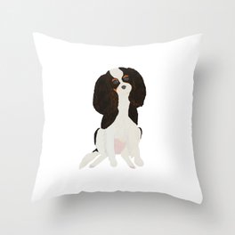Cavalier King Charles Spaniel Tricolor Watercolor Throw Pillow