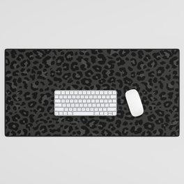 Dark leopard print Desk Mat