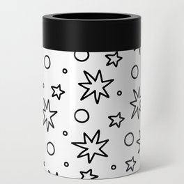 Star pattern black and white Can Cooler