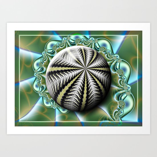 Sea urchin and shell Art Print